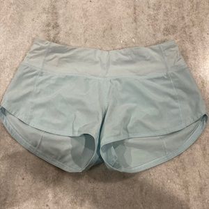 Lululemon light blue speed up shorts